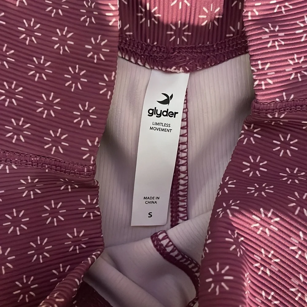 Glyder Sultry 7/8 Leggings in Rouge/Peony Sunburst SZ S NWOT - Picture 4 of 6